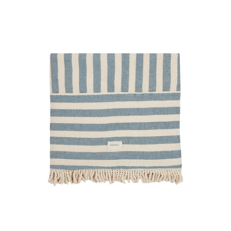 PORTOFINO. Beach towel Blue Stripes