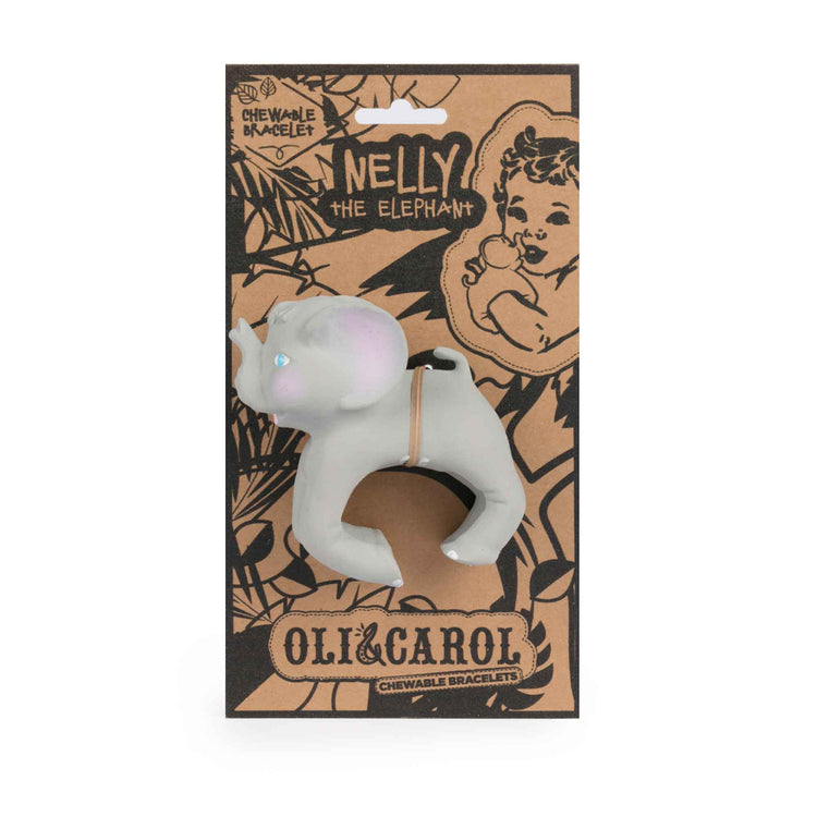 OLI&CAROL. Μασητικό-βραχιολάκι από φυσικό καουτσούκ - ελεφαντάκι Nelly