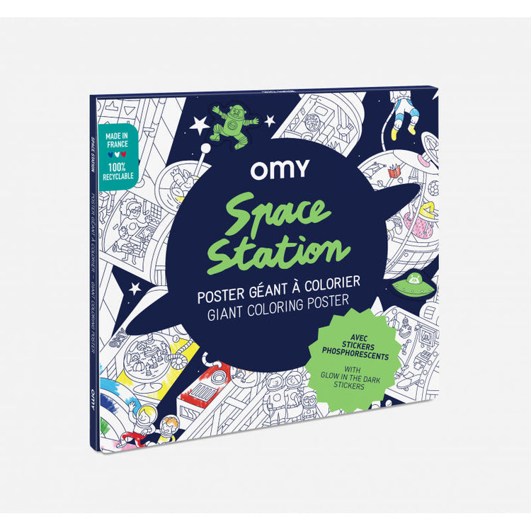 OMY. Giant Coloring Poster Space Station + Stickers