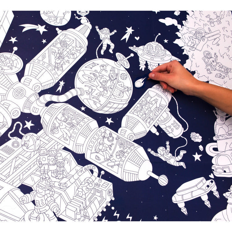 OMY. Giant Coloring Poster Space Station + Stickers