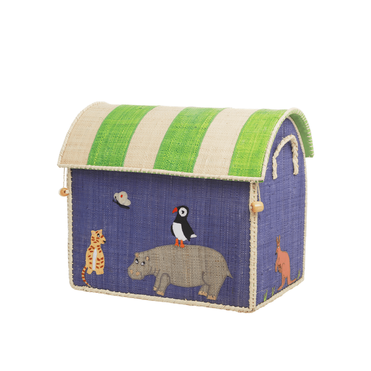 RICE. Small Raffia Storage -  Animals