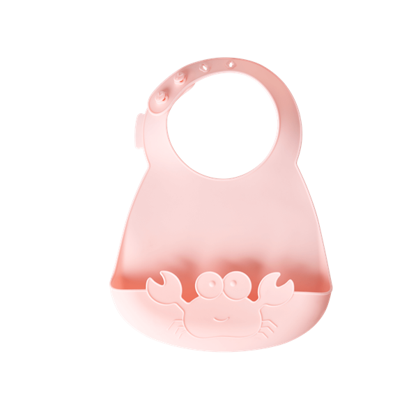RICE. Σαλιάρα σιλικόνης Κάβουρας (ροζ)