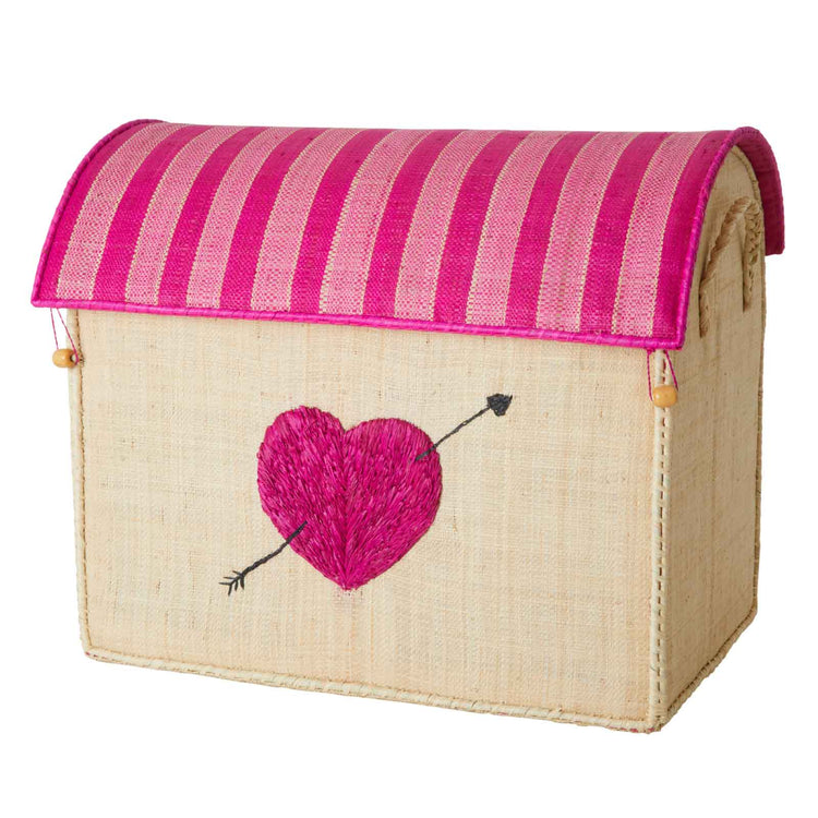 Large Raffia Storage - Hearts