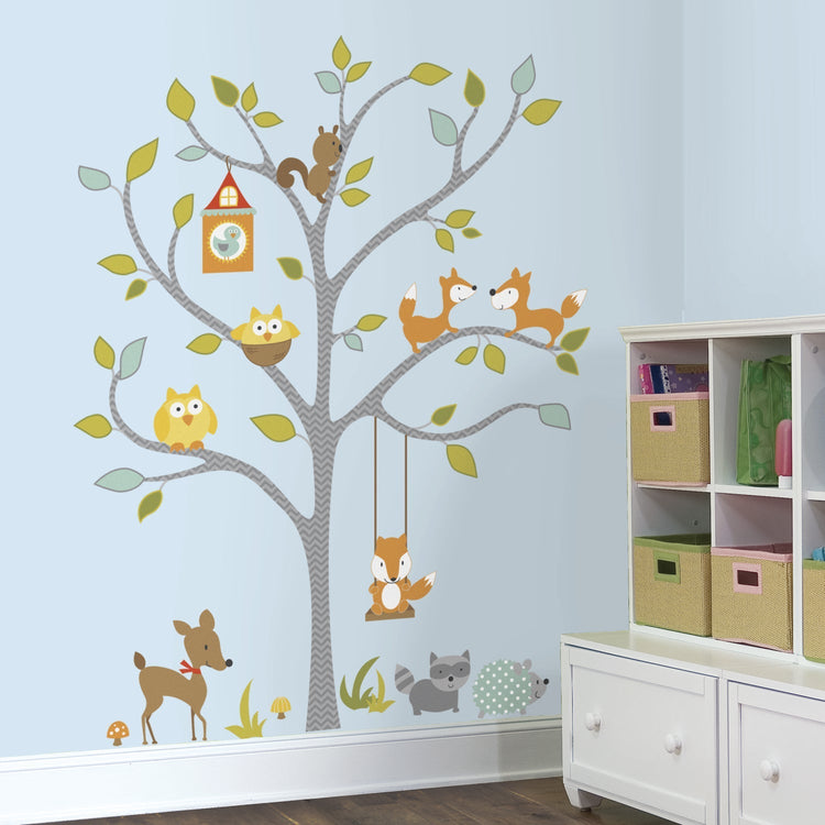 RoomMates. Αυτοκόλλητα τοίχου Δέντρο & αλεπούδες.