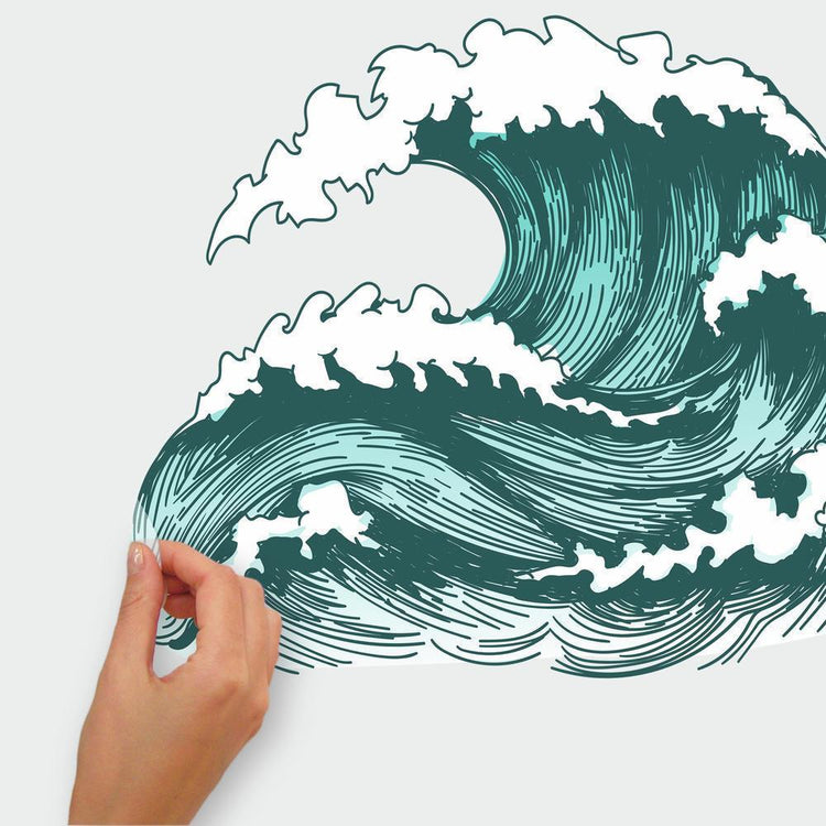 RoomMates. Great Wave Peel and Stick Giant Wall Decals