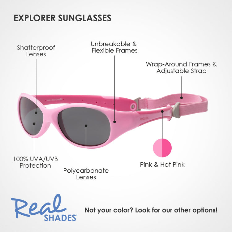 REAL SHADES. Explorer sunglasses for Babies Pink/Hot Pink