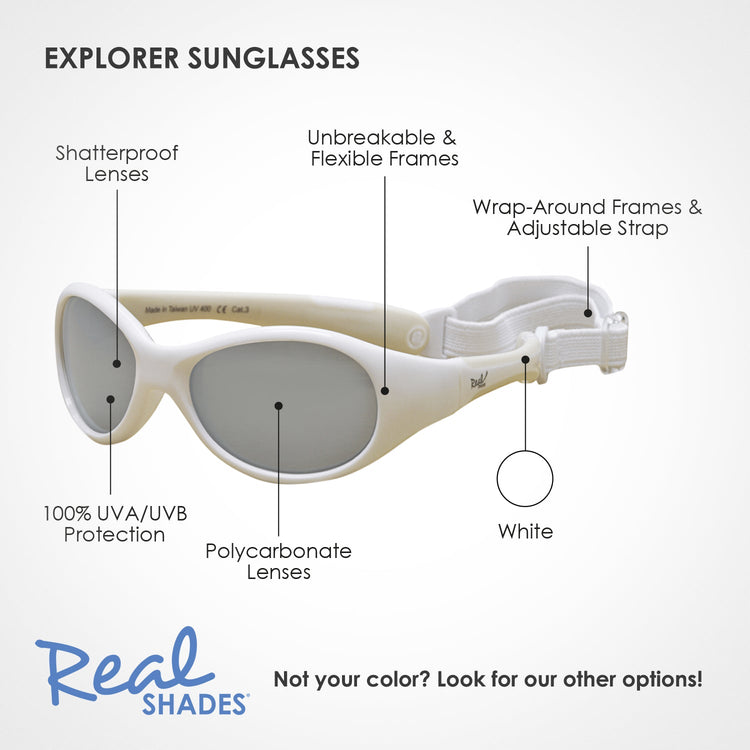REAL SHADES. Explorer sunglasses for Babies White/White