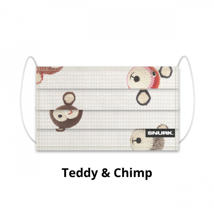 SNURK. Μάσκα προστασίας υφασμάτινη Teddy & Chimp