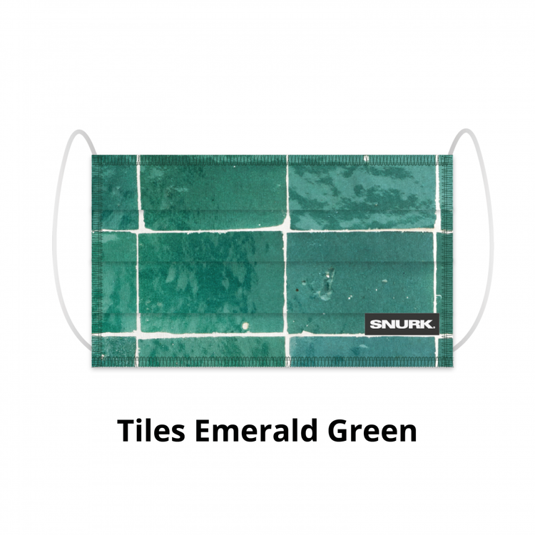 SNURK. Μάσκα προστασίας υφασμάτινη Tiles Emerald Green