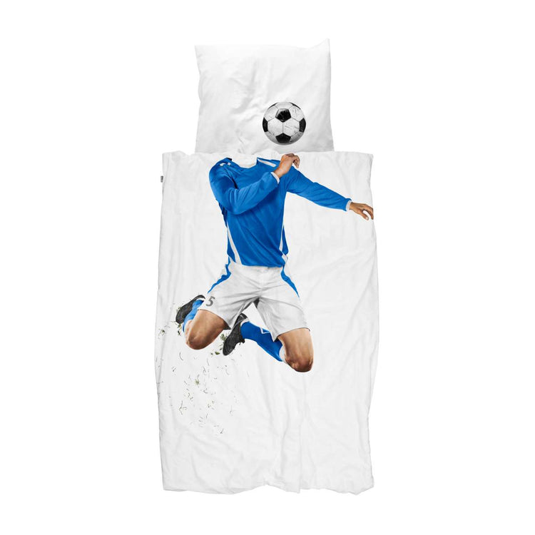 SNURK. Duvet cover set Soccer Champ 160x220 - 50x70 (blue)