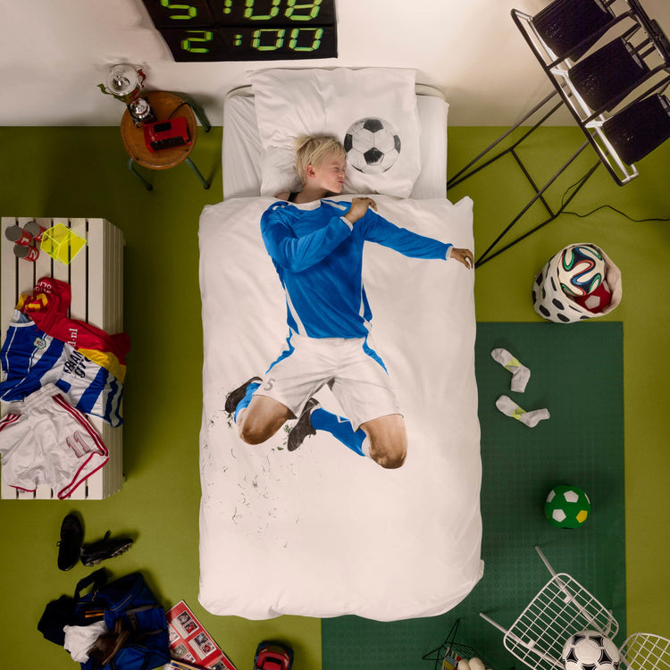 SNURK. Duvet cover set Soccer Champ 160x220 - 50x70 (blue)