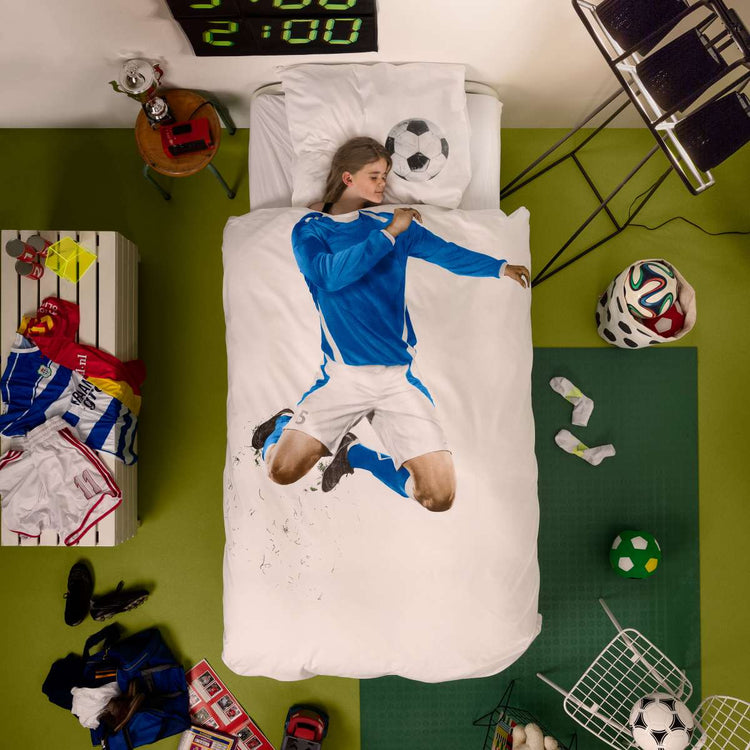 SNURK. Duvet cover set Soccer Champ 160x220 - 50x70 (blue)