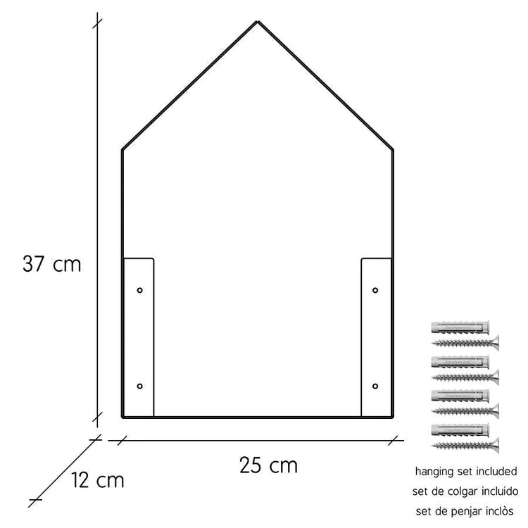 TRESXICS. Ράφι τοίχου - σπίτι μακρόστενο με μαγνητική επιφάνεια (λευκό)