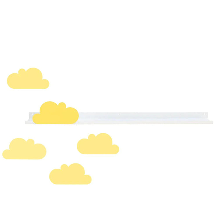 TRESXICS. Ράφι τοίχου μεγάλο & αυτοκόλλητα συννεφάκια (κίτρινο)