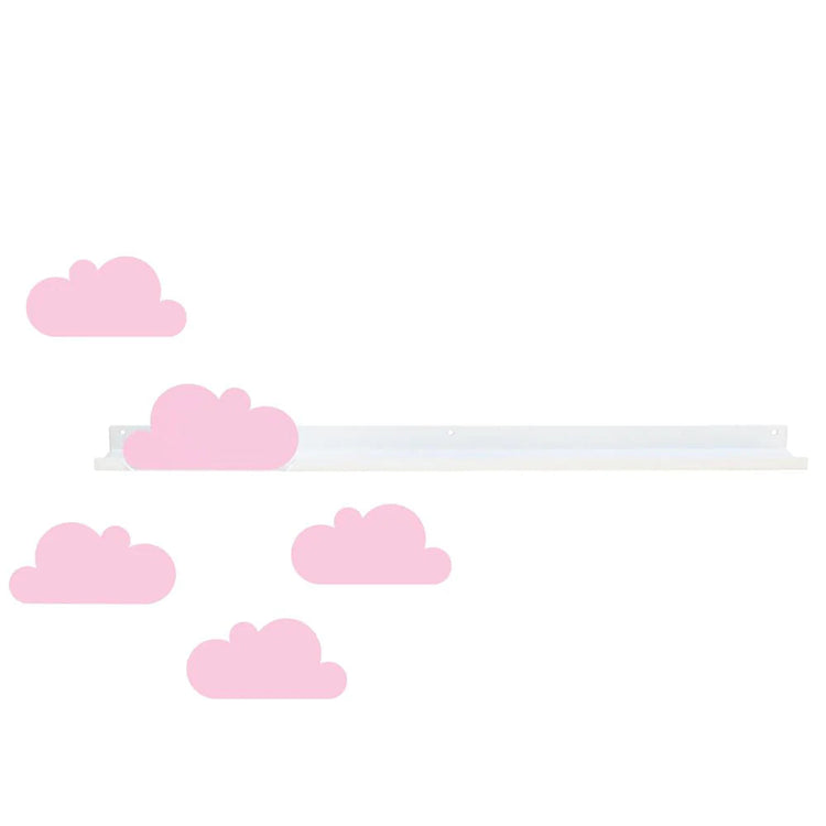 TRESXICS. Ράφι τοίχου μεγάλο & αυτοκόλλητα συννεφάκια (ροζ)